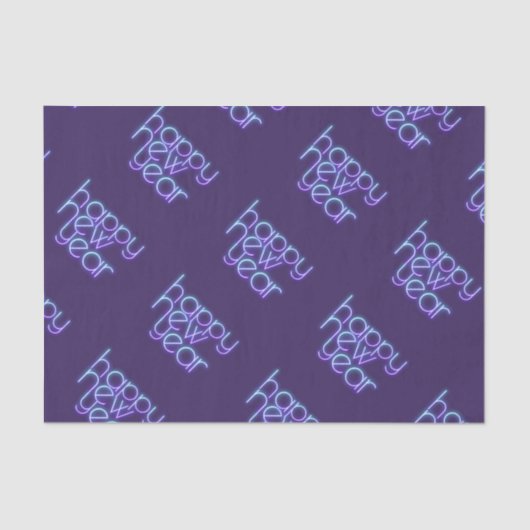 Neon Happy Nieuwjaar Tissuepapier (Voorkant)