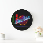 NEON HAPPY UUR UME BAR WALL CLOCK GROTE KLOK (Huis)