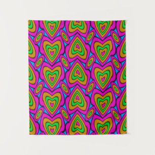Neon Harten Patroon Abstracte Wandtapijt Wandkleed