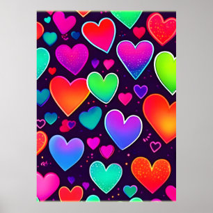 Neon Heart Symphony Poster