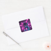 Neon Heart Valentines  Square Sticker (Envelop)