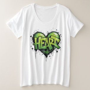 Neon Heartbeat Grote Maat T-shirt
