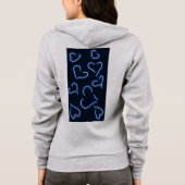 Neon Hearts Blue Hoodie (Achterkant)