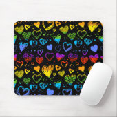 Neon hearts Mousepad Muismat (Met muis)