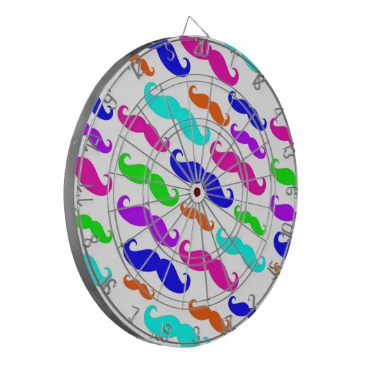 Neon heldere kleuren snor dartbord (Voorkant Links)