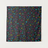 Neon heldere markeringen op zwart  wandkleed (Voorkant (horizontaal))