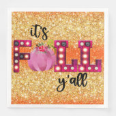 Neon Herfst herfst Pas Kleur aan Servet (Voorkant)