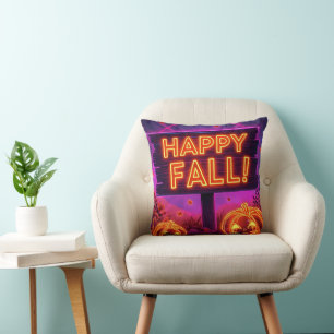 Neon Herfst Mok – Happy Fall Leaves Kussen