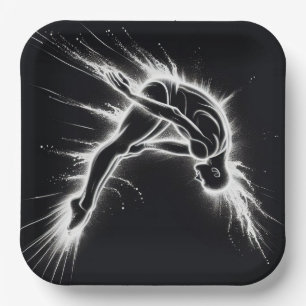 Neon High Diver op zwart Papieren Bordje