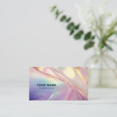 Neon holografische vloeibare texturen QR-code Visitekaartje (Staand voorkant)