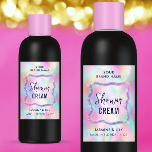 Neon Holographic Zeep Shampoo Waterdicht Label Voedselcontainer Etiket