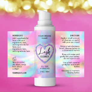 Neon Holographique Girly Lash Cleanser Étiquette b