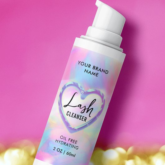 Neon Holographique Girly Lash Cleanser Étiquette b