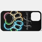 Neon hond Paws Monogram Case-Mate iPhone Case (Achterkant / Rechts)
