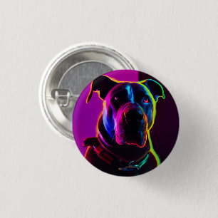 neon hond ronde button 3,2 cm