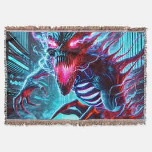 Neon Horror Monster Gloeiende Ogen Cyberpunk Donke Deken