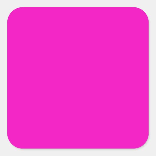 Neon Hot Pink Licht Heldere Mode Kleurtrend Vierkante Sticker (Voorkant)