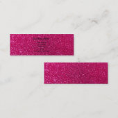 Neon hot roze glitter mini visitekaartje (Voorkant / Achterkant)