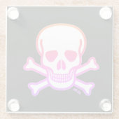 Neon Huid in Botten wit zwart glas onderzetter Glazen Onderzetter (Achterkant)