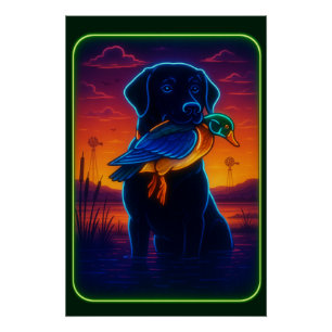 Neon Hunting Dog Poster Perfect Poster