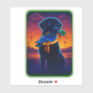 Neon Hunting Dog Sticker