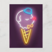Neon Ice Cream Dog Aankondigingskaart (Voorkant)
