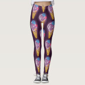 Neon Ice Cream Dog Leggings (Voorkant)