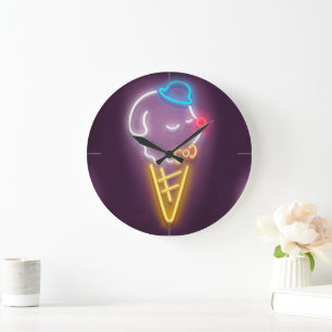 Neon Ice Cream Grote Klok