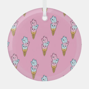 Neon Ice Cream: Stadsplezier van Kinderen. Glas Ornament
