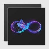 Neon Infinity Symbol with Glowing Hummingbird Magnetische Uitnodiging (Voorkant / Achterkant)