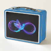 Neon Infinity Symbool met gloeiende Hummingbird (Achterkant)