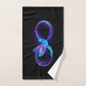 Neon Infinity Symbool met gloeiende Hummingbird Bad Handdoek (Handdoek)