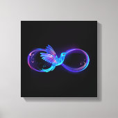 Neon Infinity Symbool met gloeiende Hummingbird Canvas Afdruk (Voorkant)