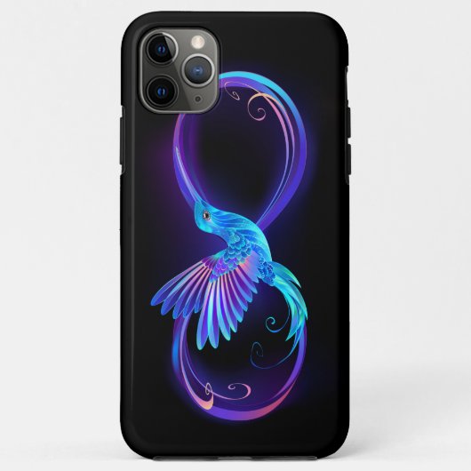 Neon Infinity Symbool met gloeiende Hummingbird Case-Mate iPhone Case (Achterkant)