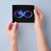 Neon Infinity Symbool met gloeiende Hummingbird Flyer (Hand)