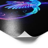 Neon Infinity Symbool met gloeiende Hummingbird Foto Afdruk (Hoek)