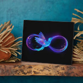 Neon Infinity Symbool met gloeiende Hummingbird Fotoplaat (Zijkant)