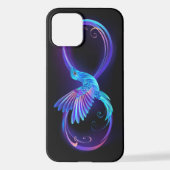 Neon Infinity Symbool met gloeiende Hummingbird iPhone Hoesje (Achterkant)