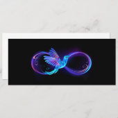 Neon Infinity Symbool met gloeiende Hummingbird Kaart (Voorkant / Achterkant)
