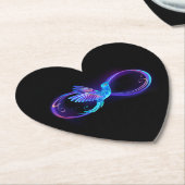 Neon Infinity Symbool met gloeiende Hummingbird Kartonnen Onderzetters (Gekanteld)