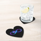 Neon Infinity Symbool met gloeiende Hummingbird Kartonnen Onderzetters (Insitu)