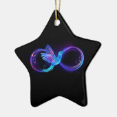 Neon Infinity Symbool met gloeiende Hummingbird Keramisch Ornament (Links)