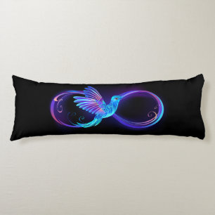 Neon Infinity Symbool met gloeiende Hummingbird Lichaamskussen
