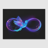 Neon Infinity Symbool met gloeiende Hummingbird Magnetische Uitnodiging (Voorkant)