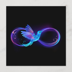 Neon Infinity Symbool met gloeiende Hummingbird Menu