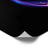 Neon Infinity Symbool met gloeiende Hummingbird Poster (Hoek)