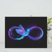 Neon Infinity Symbool met gloeiende Hummingbird Programma (Staand voorkant)