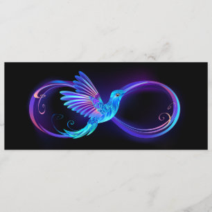 Neon Infinity Symbool met gloeiende Hummingbird Programma