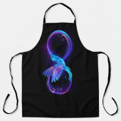 Neon Infinity Symbool met gloeiende Hummingbird Schort (Voorkant)