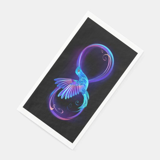 Neon Infinity Symbool met gloeiende Hummingbird Servet (Hoek)